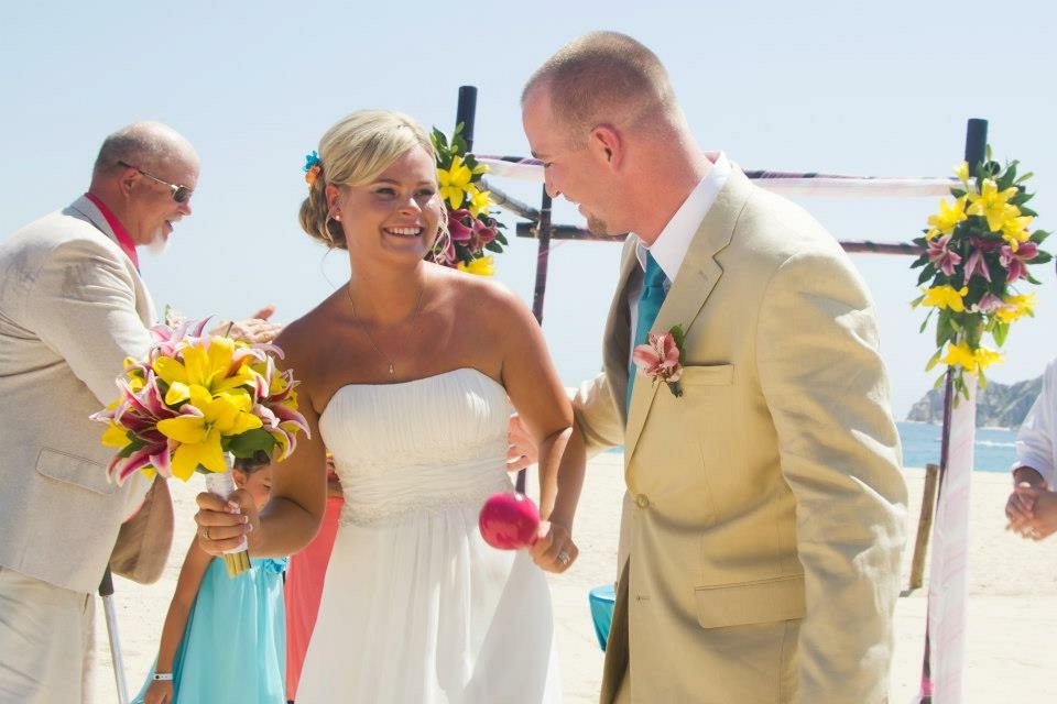 Our wedding day in Cabo San Lucas